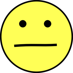 Clipart Straight Faced Yellow And Chrome Emoticon Smiley Face ...