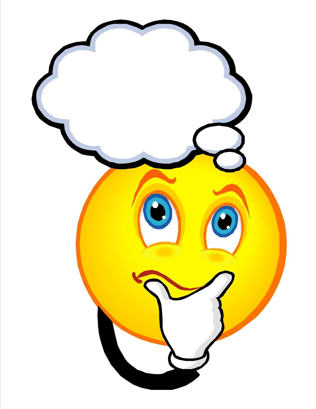 Thinking smiley face clip art
