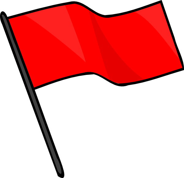 Red flag animated clipart