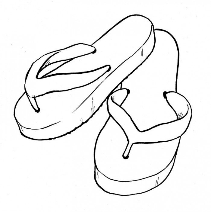 Sandals : summer sandal coloring page, Sandals.