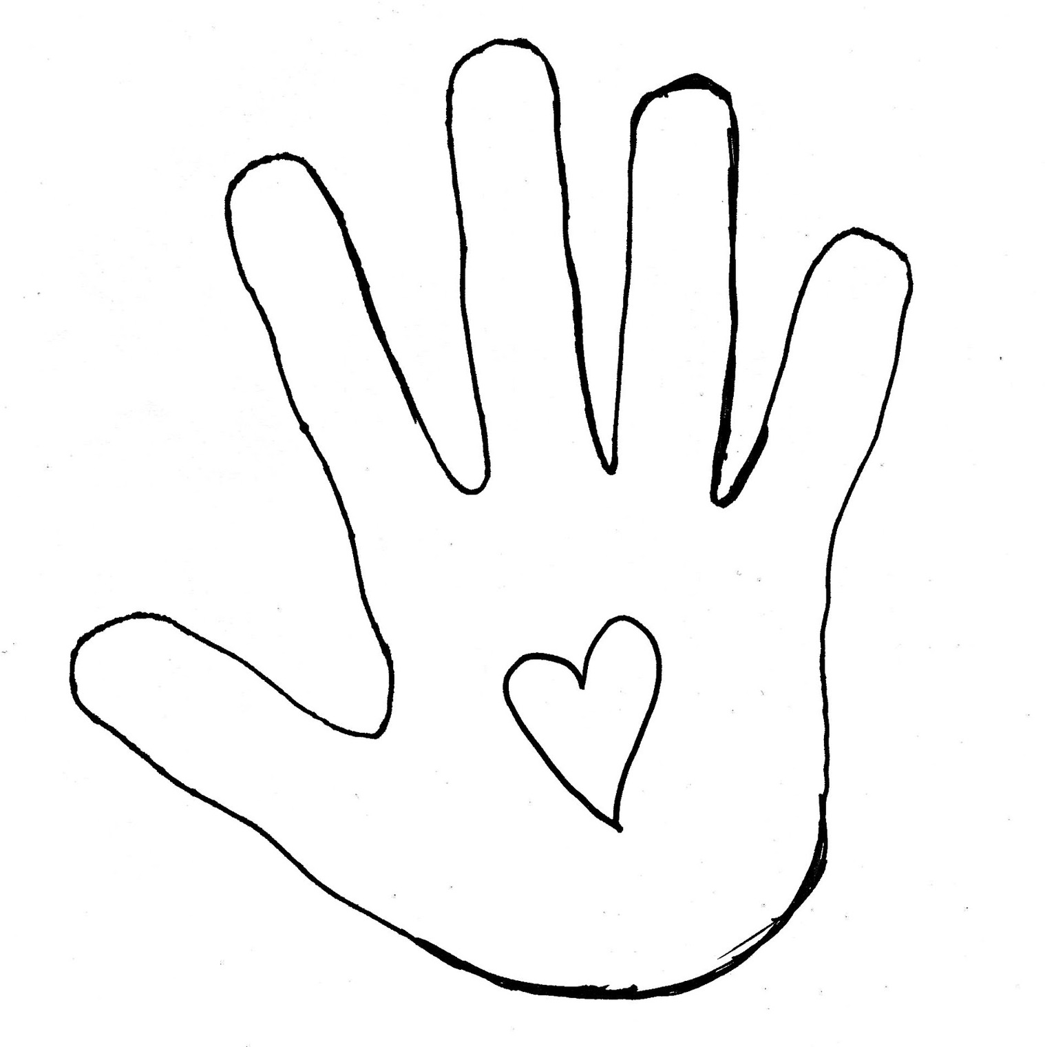 Children Handprint Outline Clipart - Free to use Clip Art Resource