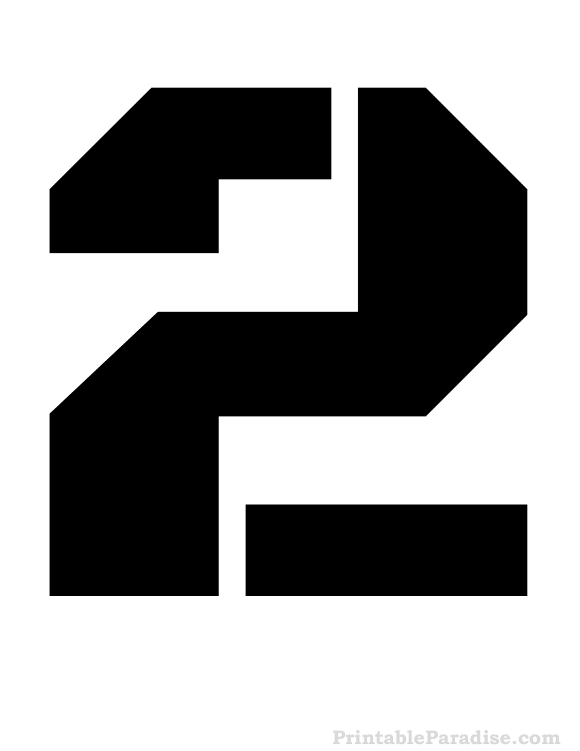 Printable Number 2 Stencil - Print Stencils for the Number 2
