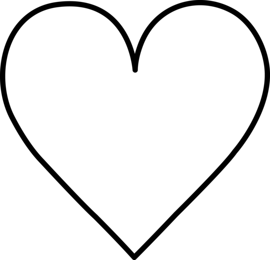 Black line heart clipart