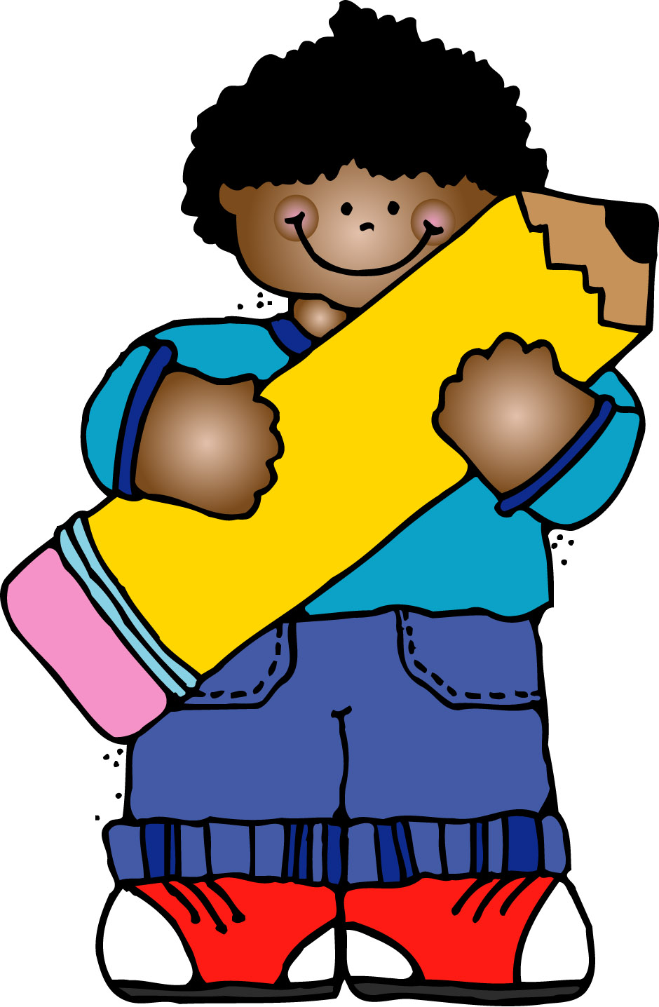 Child writing clipart free