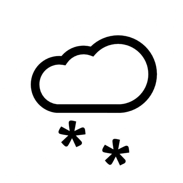 Snow symbol with a cloud a two asterisk Icons | Free Download