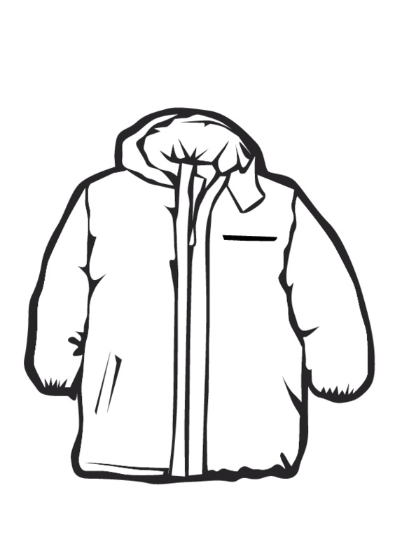 Winter clothes clipart black and white