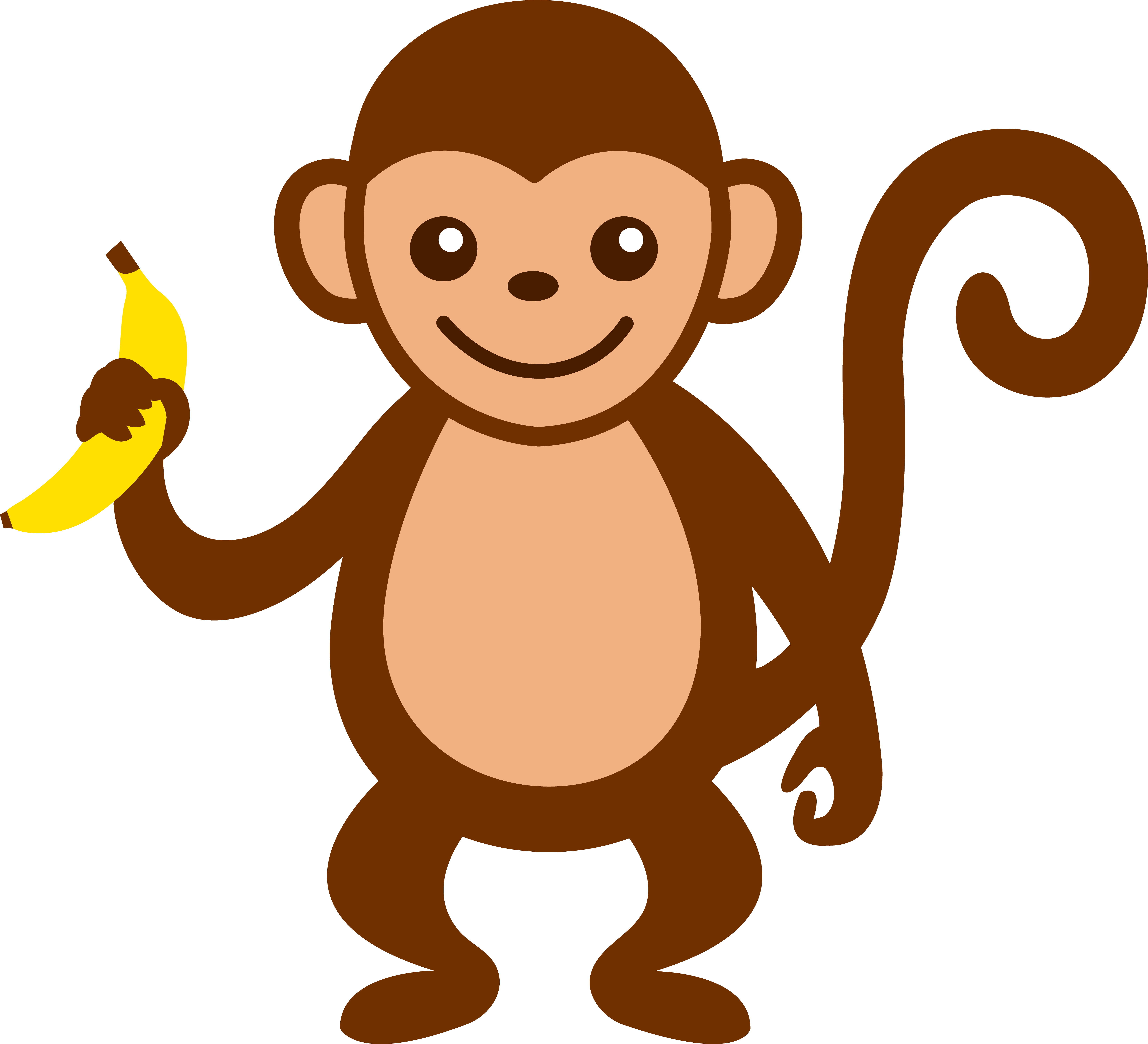 How To Draw A Monkey Eating A Banana | Free Download Clip Art ...