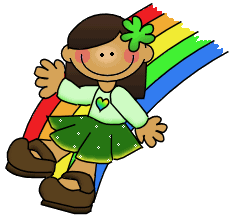 Girl leprechaun rainbow clipart