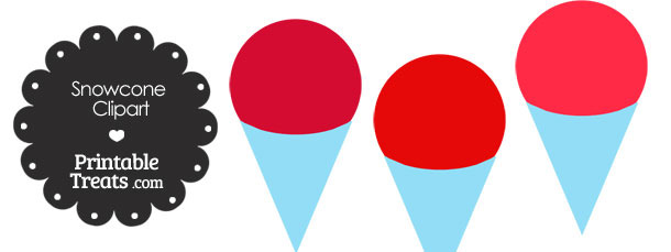 Red Snow Cone Clipart — Printable Treats.com