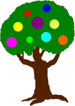 tree with colorful circles fruit - vector Clip Art