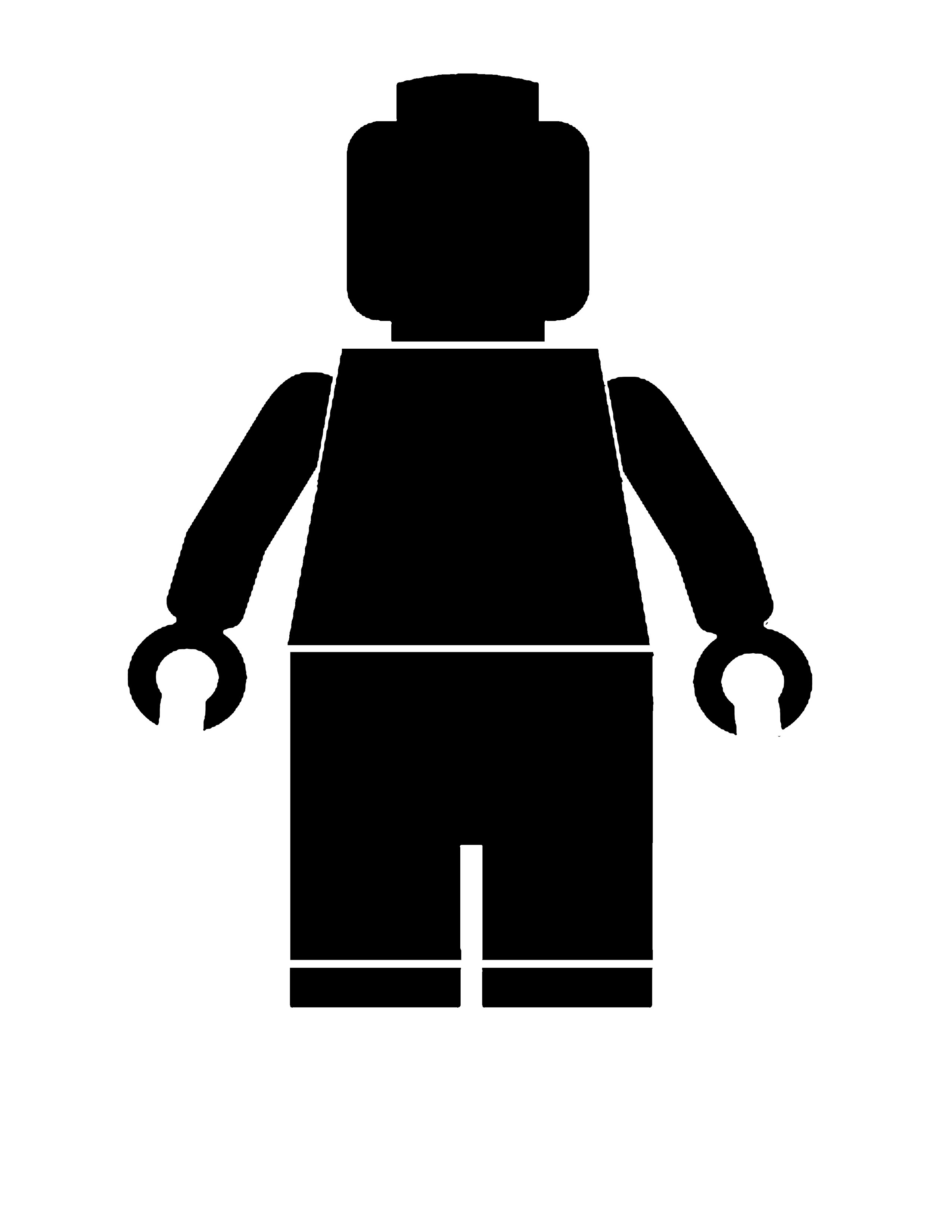 Lego man clipart black and white