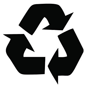 Amazon.com: Recycling Symbol BLACK vinyl cut-out sticker 4.5 ...