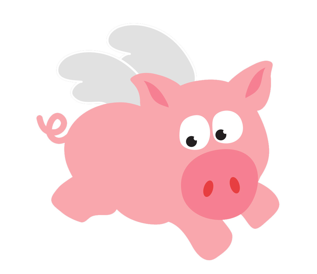 Flying pig clipart