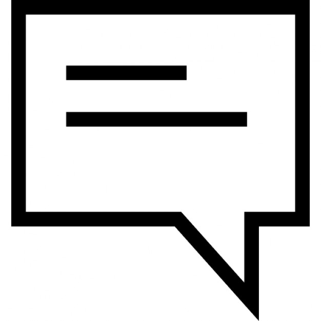 Small square speech bubble outline with two lines Icons | Free ...