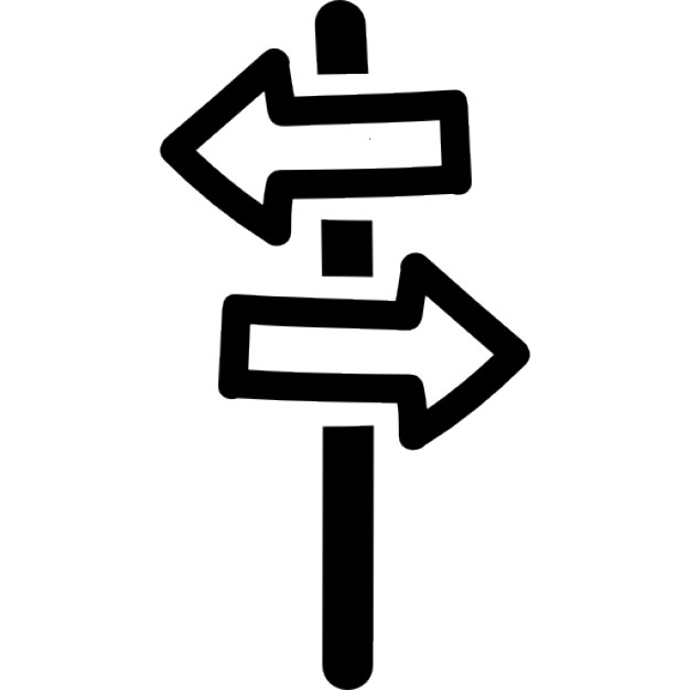 Directional arrows signal hand drawn symbol pointing left and ...