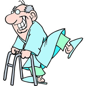 Old Man With Walker Clipart
