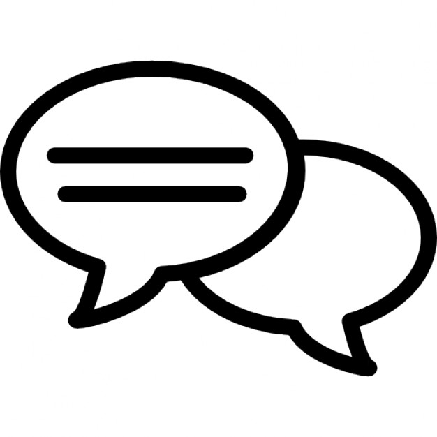 Speech bubble outlines with dialogue lines Icons | Free Download