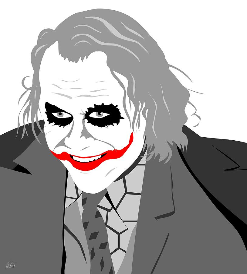 Heath Ledger The Joker Drawing by Paul Dunkel - Heath Ledger The ...