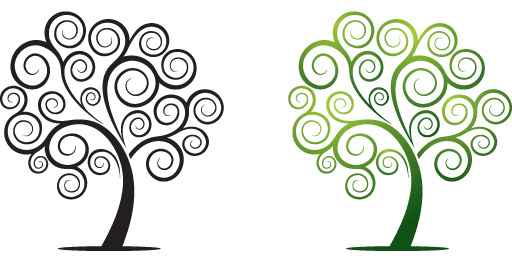 Swirly Tree Vector Graphic - DryIcons