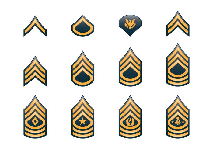 Army Rank Insignia - Download Free Vector Art, Stock Graphics & Images