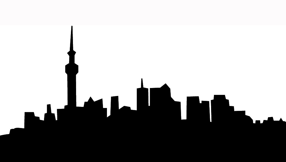 City clipart black and white png