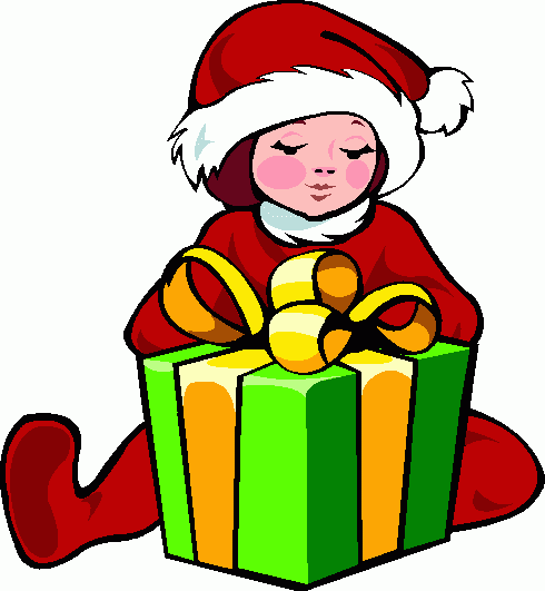 Christmas gift giving clipart