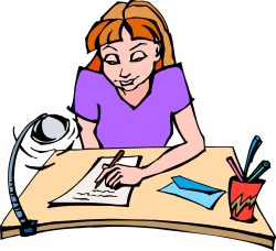 Student taking test clipart