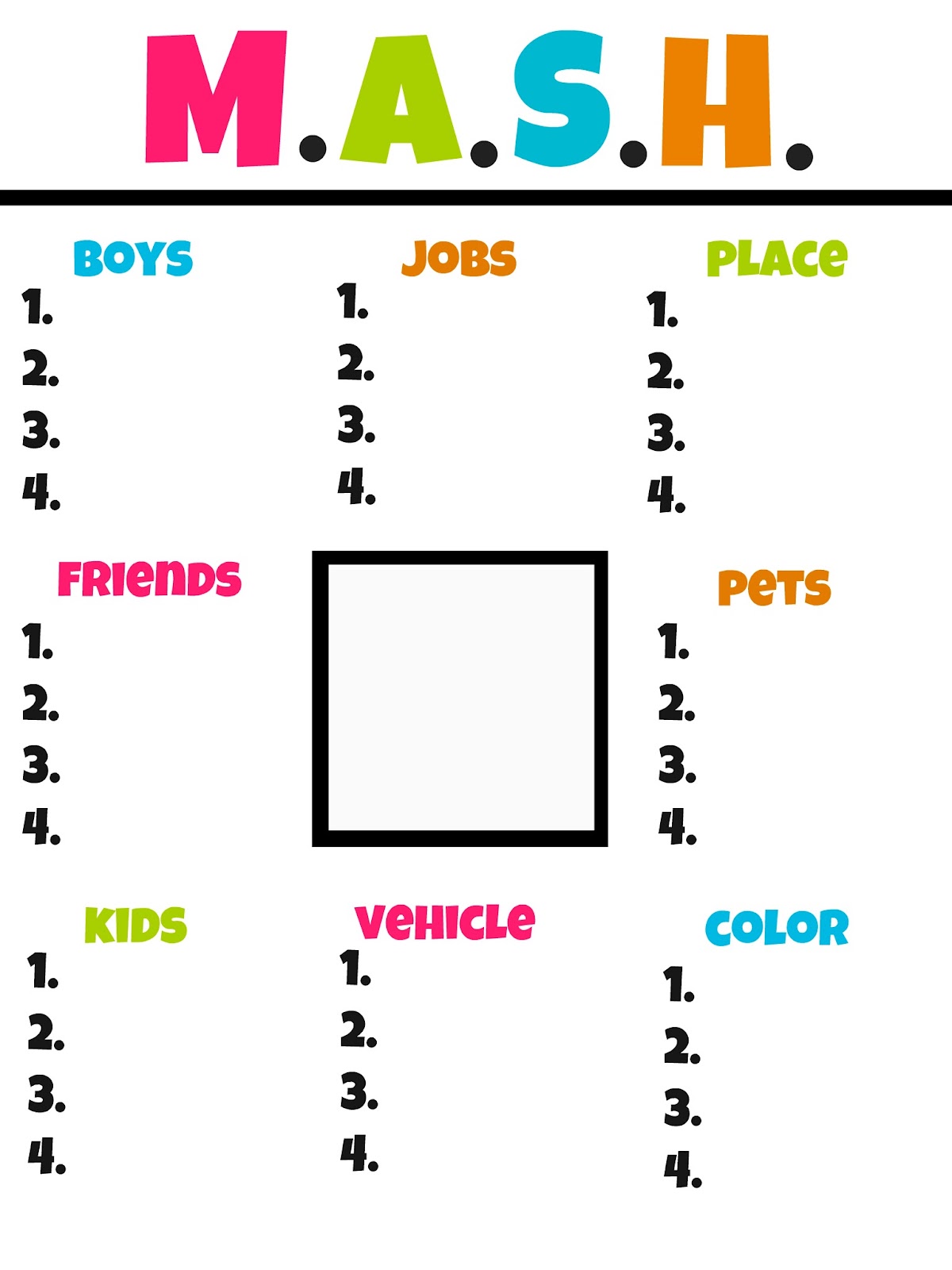 Printable Mash Game ClipArt Best