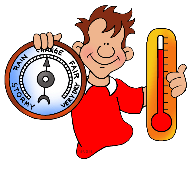 Free Weather Clip Art by Phillip Martin, Barometer and Thermometer