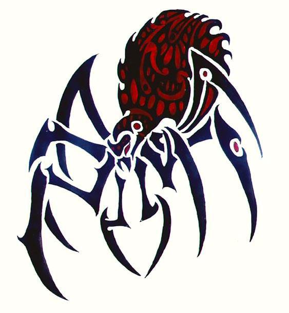 Awesome Tribal Spider Tattoo Design