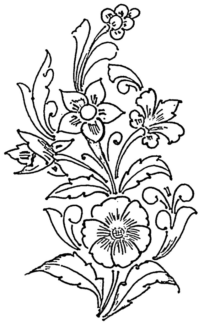 Flower Design Pattern Black And White Clipart - Free to use Clip ...