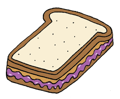 Peanut butter and jelly sandwich clipart