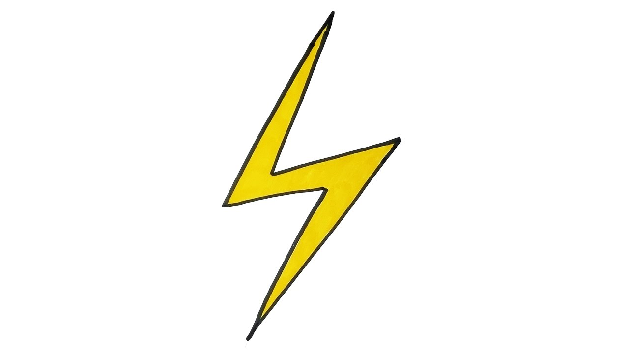 VERY EASY - How To Draw a Lightning Bolt - For Kids - YouTube