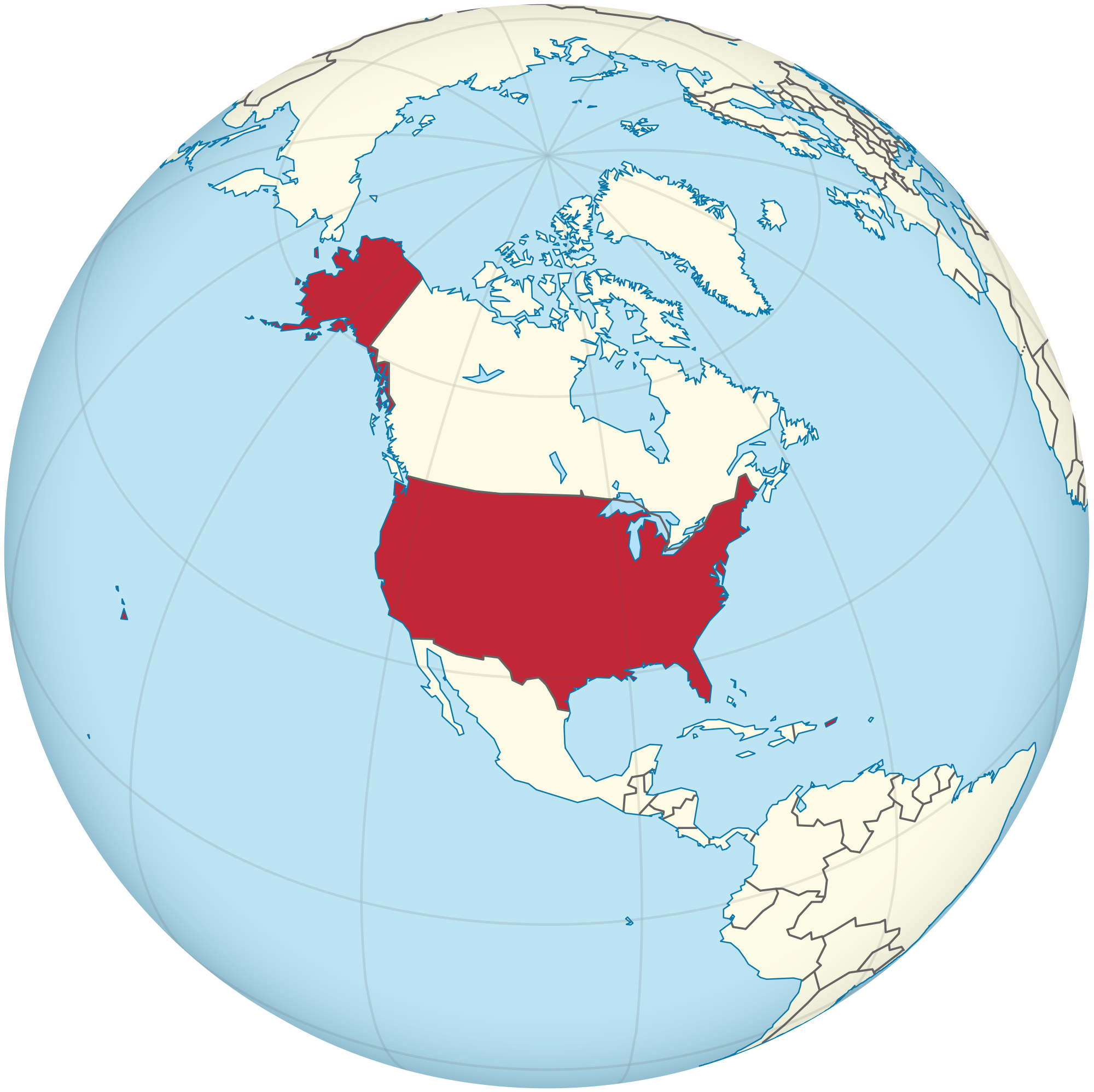 Fileunited States On The Globe North America Centeredsvg