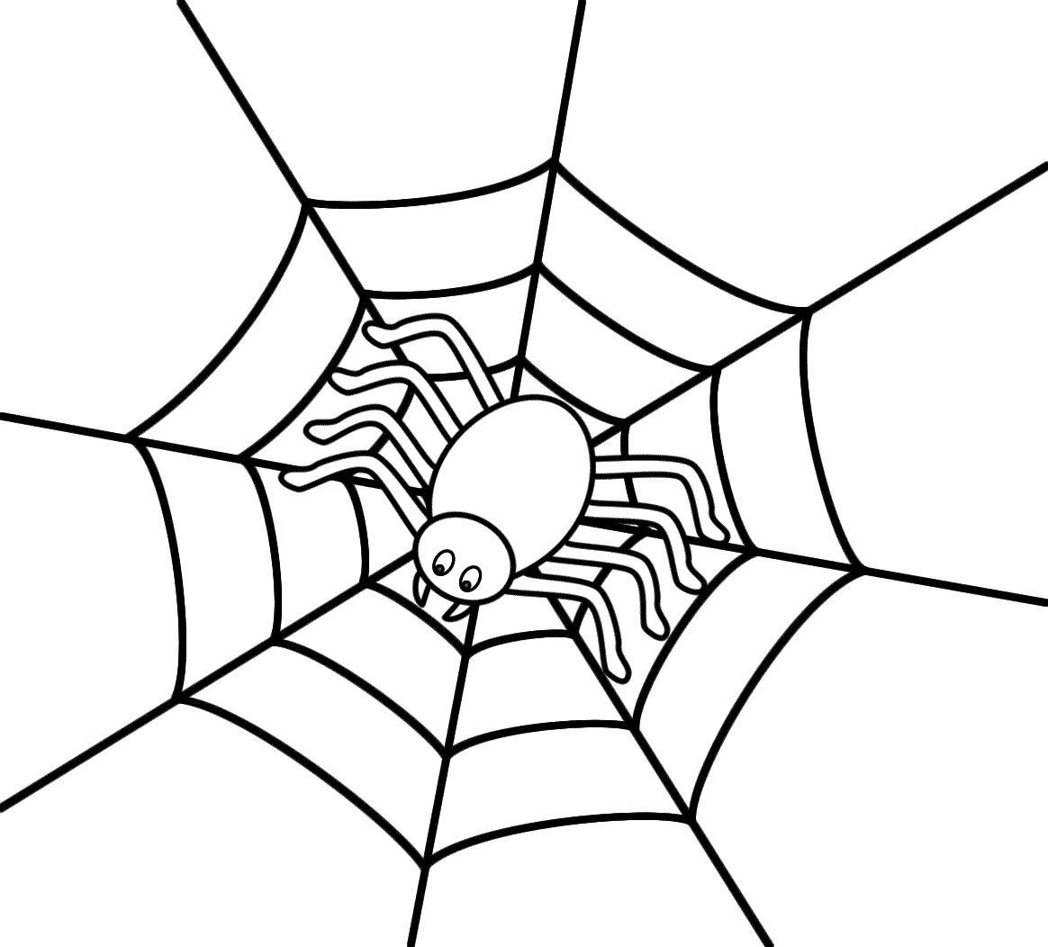 Spider on a web - Coloring Pages