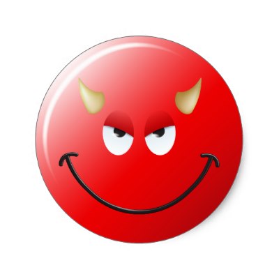 Evil Smiley Face Round Stickers | Zazzle