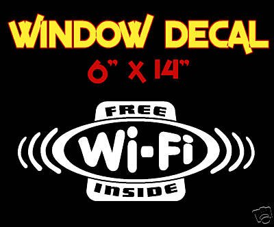 Amazon.com: Free Wi-fi Inside Decal Sticker Window Sign Business ...