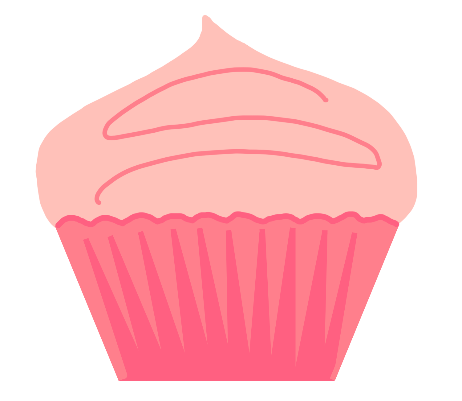 Cute Cupcake Outline Clipart