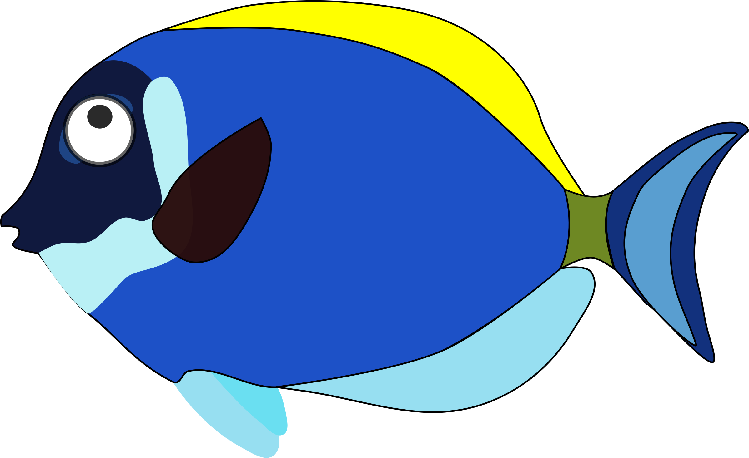 Clipart - blue cartoon fish