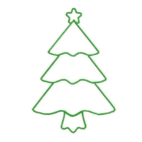 christmas tree clip art outline - photo #7