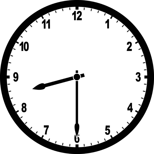 Clock At 8 30 Clipart