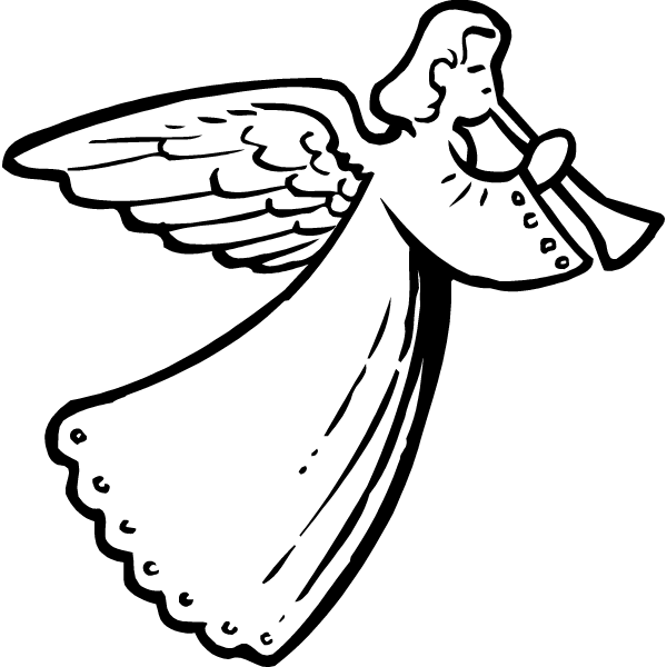 Free black and white angel clipart