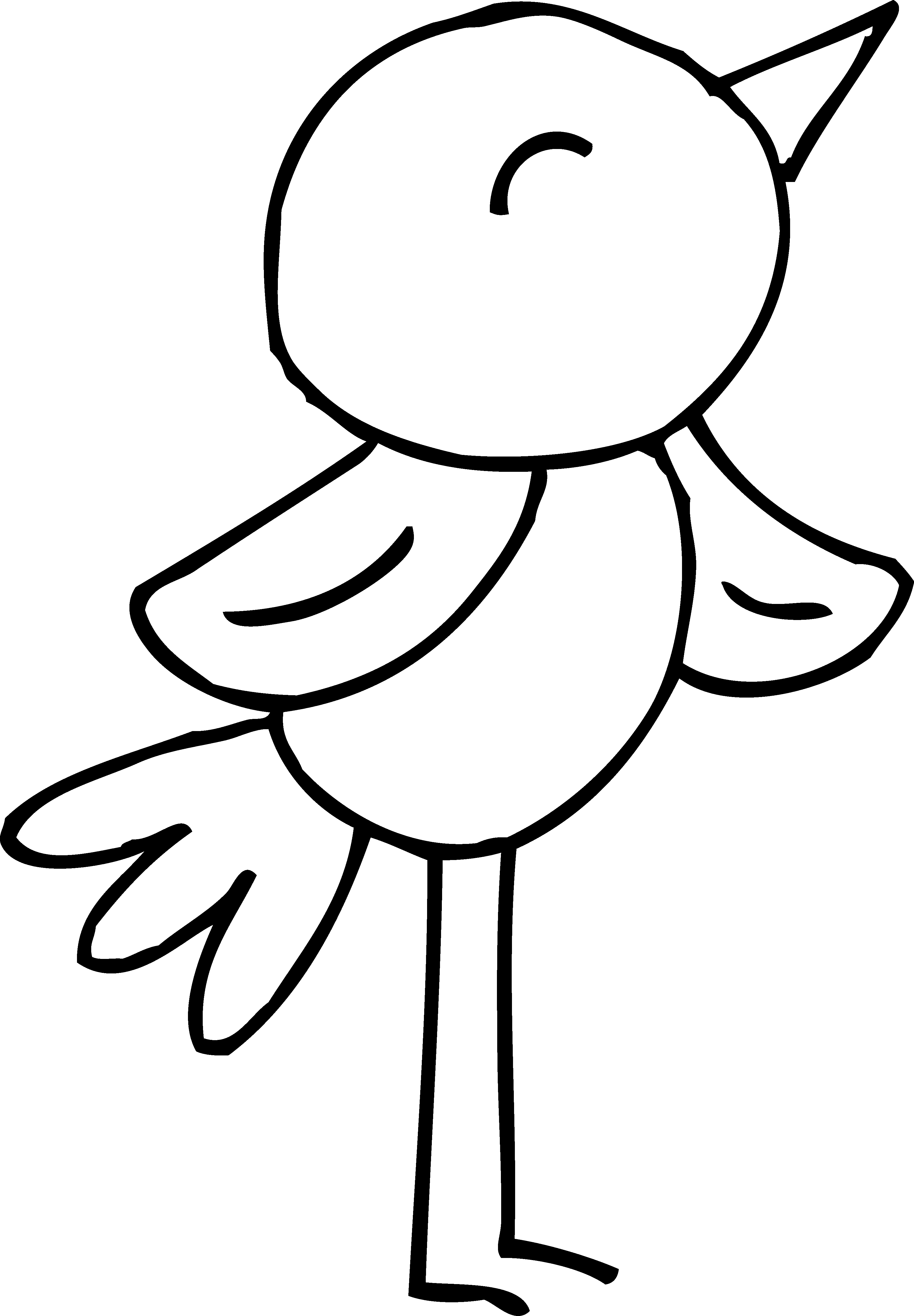Black and white cute bird clipart