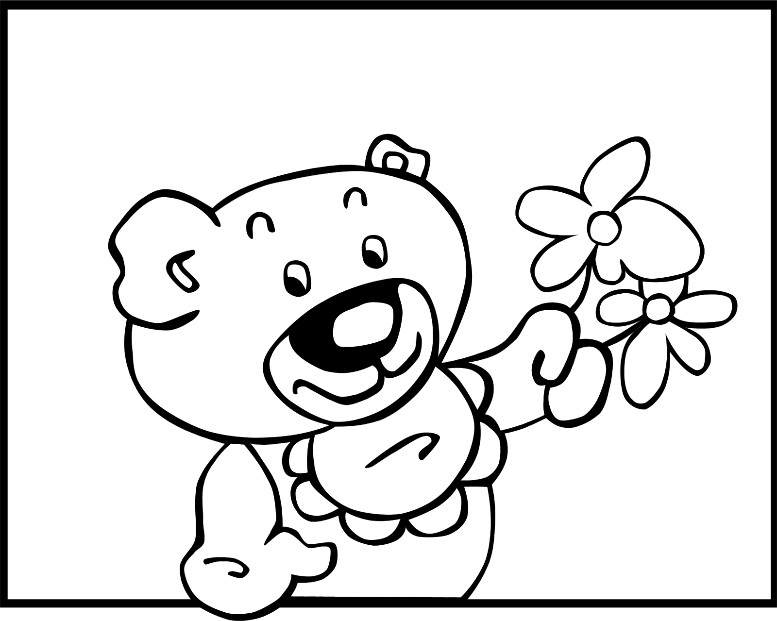 Teddy Bear with Flowers 2 Flowers 2011 Clip Art SVG openclipart ...