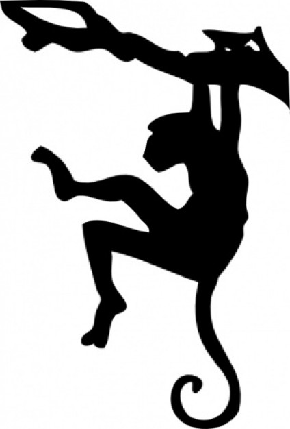 Monkey Sihouette clip art | Download free Vector