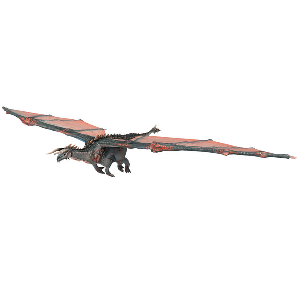 3d model realistic volcano dragon rigged