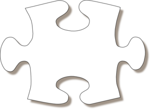 Jigsaw White Puzzle Piece Large Shadow Clip Art Vector