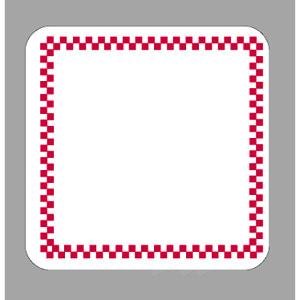 Square Write On Deli Tag with Red Checkered Border