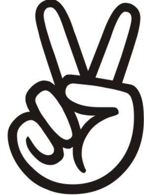 peace sign hand Colouring Pages (page 2)
