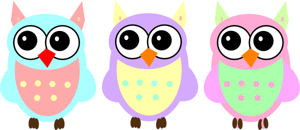 Pastel Baby Owls clip art - vector clip art online, royalty free ...